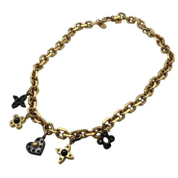 LOUIS VUITTON Collier Hide and Seek Gold Black - Necklace 637-082525 - Picture 1 of 5
